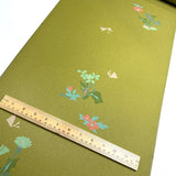 Green Lustrous Liquid Drape Vintage Kimono Silk Crepe from Japan By the Yard #PA-17