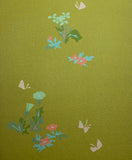 Green Lustrous Liquid Drape Vintage Kimono Silk Crepe from Japan By the Yard #PA-17