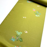 Green Lustrous Liquid Drape Vintage Kimono Silk Crepe from Japan By the Yard #PA-17