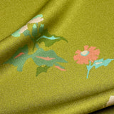 Green Lustrous Liquid Drape Vintage Kimono Silk Crepe from Japan By the Yard #PA-17