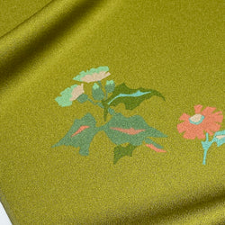Green Lustrous Liquid Drape Vintage Kimono Silk Crepe from Japan By the Yard #PA-17