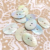 Oval Moonrise Mother of Pearl 1" Iridescent Button 25mm,  Pack of 4, #KB-916
