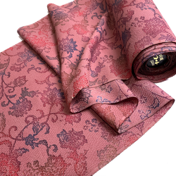 Dusty Rose Batik Vintage Kimono Silk Textured Chirimen Crepe from Japan By the Yard #PA-18