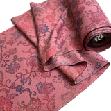 Dusty Rose Batik Imaginary Flower Vintage Kimono Silk Chirimen Crepe from Japan By the Yard #PA-18