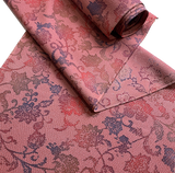 Dusty Rose Batik Imaginary Flower Vintage Kimono Silk Chirimen Crepe from Japan By the Yard #PA-18