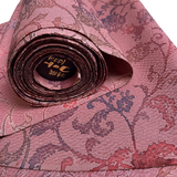 Dusty Rose Batik Imaginary Flower Vintage Kimono Silk Chirimen Crepe from Japan By the Yard #PA-18