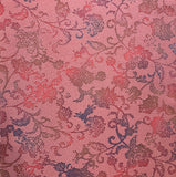 Dusty Rose Batik Imaginary Flower Vintage Kimono Silk Chirimen Crepe from Japan By the Yard #PA-18