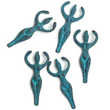 Goddess Pendant, Turquoise/Copper Mykonos Metal 2"  Greece #MV-9