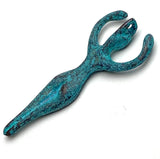 Goddess Pendant, Turquoise/Copper Mykonos Metal 2"  Greece #MV-9