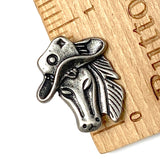 Running Low, Horse with Hat Silver Metal Button 7/8"-15/16" Shank Back #SWC-83