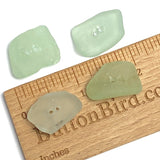 Set of Four Light Green Genuine Sea Glass Buttons 7/8 -1" # BCH-127