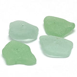 Set of Four Light Green Genuine Sea Glass Buttons 1" # BCH-128