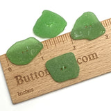 Set of Four Green Real Sea Glass Buttons Approximately 1"  # BCH-131