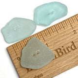 Set of Three Pale Turquoise Sea Glass Buttons Approximately 1"-1-1/8"  #BCH-132