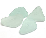 Set of Four Pale Turquoise Real Sea Glass Buttons Approximately 1"  # BCH-135