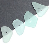 Set of Four Pale Turquoise Real Sea Glass Buttons Approximately 1"  # BCH-135