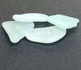 Set of Four Pale Turquoise Real Sea Glass Buttons Approximately 1"  # BCH-135