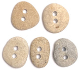 Beach Stone Buttons, Set of Five Approximately 1" # BCH-136