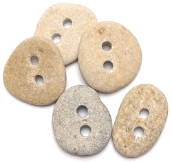 Beach Stone Buttons, Set of Five Approximately 1" # BCH-136