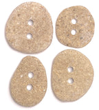 Beach Stone Buttons, Set of 4 Approximately 1"-1.25" #BCH-137