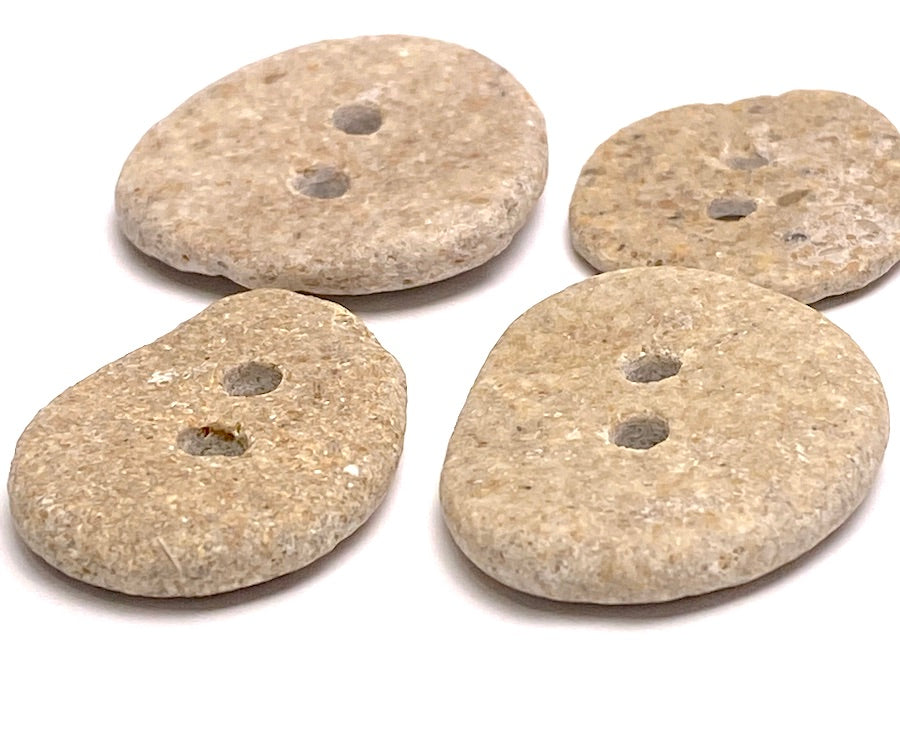 Rectangular Stone Button Beach Stone Buttons, Set of 4 Approximately 1