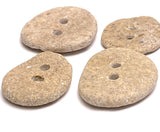 Beach Stone Buttons, Set of 4 Approximately 1"-1.25" #BCH-137