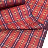 Remnant, Reddish Yarn Dyed Plaid Vintage Kimono Silk from Japan 14" x 22" Piece,  #102