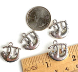 Sloth Charm/Pendant, Shiny Silver Metal, 3/4"  #MV-2