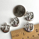 Sloth Charm/Pendant, Metal Alloy Shiny Silver Color, 3/4" SLOTH   #MV-13