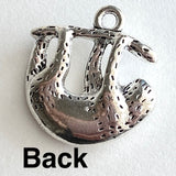 Sloth Charm/Pendant, Metal Alloy Shiny Silver Color, 3/4" SLOTH   #MV-13