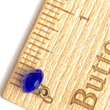 OUTLET ITEM, pack of THREE Cobalt Tiny Clear Vintage Buttons, Faceted Glass 1/4" # GL316