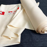 Full Bolt Champagne with Red, Vintage Kimono Silk Crepe from Japan, 14 Yards  #PA-22