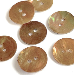 Bronze Iridescent Shiny Brown 11/16" Pearl Shell 2-hole Button, Pack of 4   #D-960