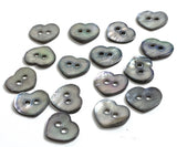 SALE, TEN Rustic Iridescent Gray Pearl Hearts, 2-Hole Buttons, 1/2", Pack of 10 #KB-912