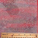 Rainbow Watermelon Intricate Tiny Overall Komon Print, Vintage Kimono Silk from Japan, 14" x 62" #1217