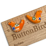 Re-Stocked, Orange Star-Bird Porcelain Bead, 3/4"   #LP-02