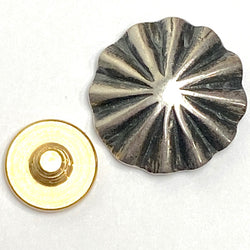 STERLING Silver Southwest Repousse 3/4" SCREW Back. USA-Made #SW-338