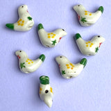 White Star-Bird Porcelain Bead, 3/4" #LP-04