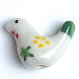 White Star-Bird Porcelain Bead, 3/4" #LP-04