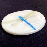 SALE Dragonfly Large 1-1/2" Porcelain Round 2 Hole Button, White/Blue, Handmade in London by Kate Holliday