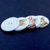SALE- Brown Tabby, White Chest Porcelain Cat 2-Hole Button 1-1/8" Kitty, by Kate Holliday
