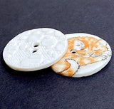 Cat Button, Porcelain, Orange Tabby Sleeping 1-1/8" to 1-3/16"