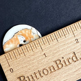 Cat Button, Porcelain, Orange Tabby Sleeping 1-1/8" to 1-3/16"