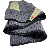 Full Bolt of Still-Folded Blue-Gray-Black Ikat Diamonds Vintage Kimono Silk from Japan, Approx. 9 Yards #218