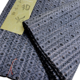Full Bolt of Still-Folded Blue-Gray-Black Ikat Diamonds Vintage Kimono Silk from Japan, Approx. 9 Yards #218