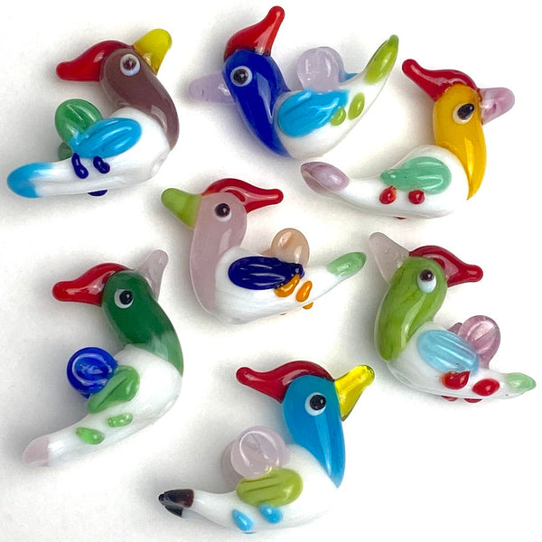 SALE Bird Bead/Figurine Handmade Lampwork Glass, Various Colors 1-1/8" x 3/4"   #LP-05