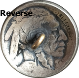 Authentic Buffalo Nickel Coin Button Shank Back, 13/16" to 7/8" USA-Made  #SW-31
