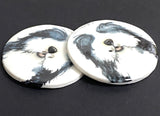 DEEPER SALE, Sheep Dog Large Porcelain Button -1-1/2"  Handmade Sheepdog Artisan Button by Kate Holliday, London