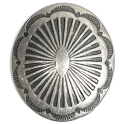 Sunburst Oval Screw Back Concho, 1-3/8" x 1-1/8", Nickel Silver  # SW-339