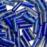 Re-Stocked at Lower Price, Lapis Lazuli Cylinder 1/2" Tube Beads, Natural Royal Blue, 12mm x 4mm. Half Strand: Pack of 12 Beads.  #LP-06